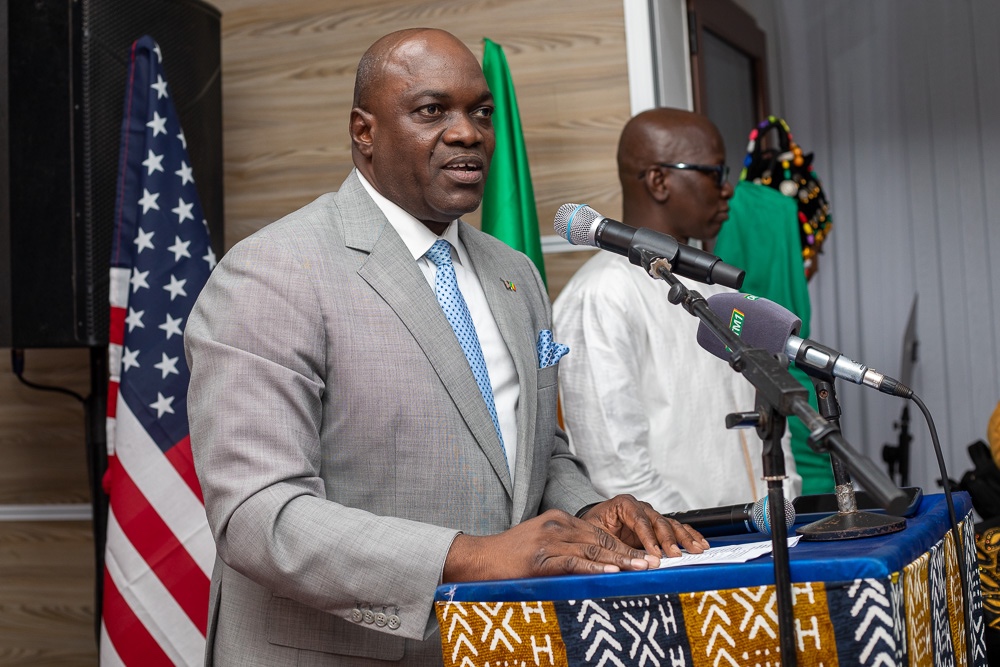Keynote speaker addressing guests at the Timbuktu American University inauguration